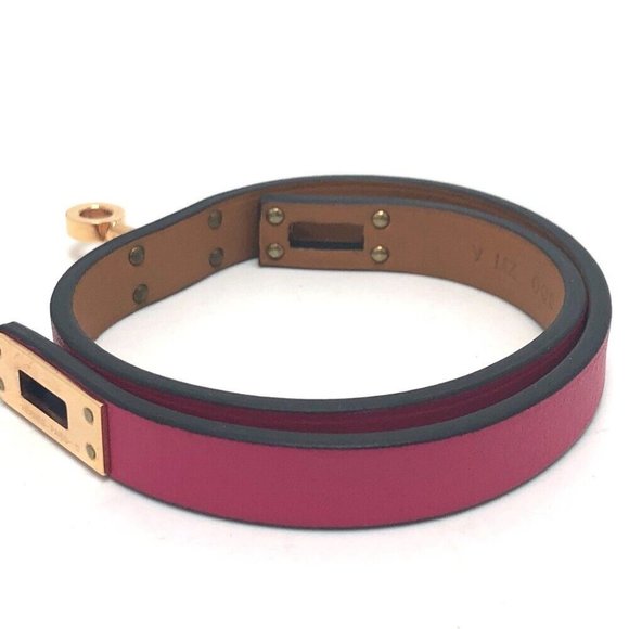 HERMES Mini Kelly Double Tour Fashion Accessories Bracelet Swift Pink Based - Picture 9 of 10